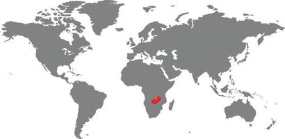 Sambia-Karte auf der Weltkarte vektor