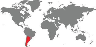 Argentinien-Karte auf der Weltkarte vektor