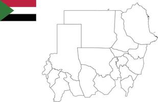 Sudans karta och flagga vektor