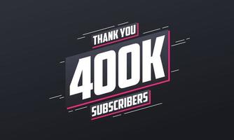 danke 400000 Abonnenten 400.000 Abonnenten feiern. vektor