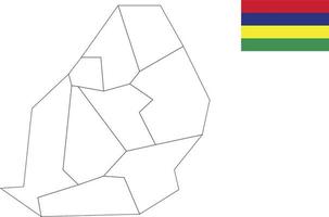 Karte und Flagge von Mauritius vektor