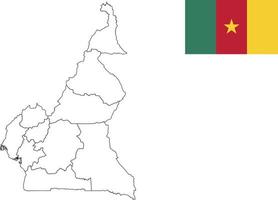 Karte und Flagge von Kamerun vektor