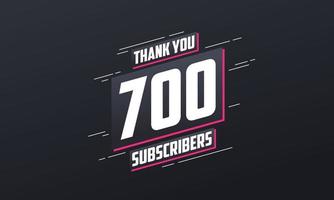 danke 700 Abonnenten 700 Abonnenten feiern. vektor