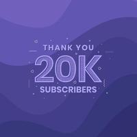 danke 20000 Abonnenten 20.000 Abonnenten feiern. vektor