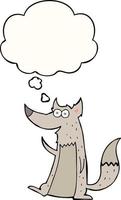 Zeichentrickwolf und Gedankenblase vektor