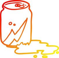 warme Farbverlaufslinie Zeichnung Dose Soda vektor