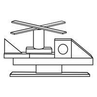 Helikopterkonstruktion gjord av träkuber, konturfärgning, vektorisolerad illustration i platt stil vektor