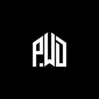 pwd-Buchstaben-Logo-Design auf schwarzem Hintergrund. pwd kreative Initialen schreiben Logo-Konzept. pwd Briefgestaltung. vektor