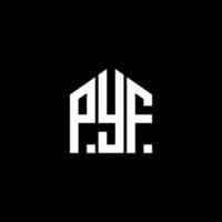 pyf-Buchstaben-Logo-Design auf schwarzem Hintergrund. pyf kreative Initialen schreiben Logo-Konzept. pyf Briefgestaltung. vektor