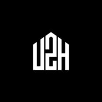 uzh brev logotyp design på svart bakgrund. uzh kreativa initialer brev logotyp koncept. uzh bokstavsdesign. vektor