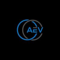 AEV-Brief-Logo-Design auf schwarzem Hintergrund. aev kreatives Initialen-Buchstaben-Logo-Konzept. aev Briefgestaltung. vektor