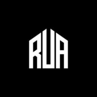 Rua-Buchstaben-Logo-Design auf schwarzem Hintergrund. rua kreatives Initialen-Buchstaben-Logo-Konzept. Rua Briefgestaltung. vektor