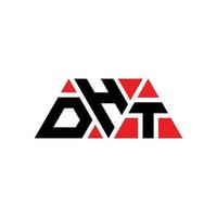 dht-Dreieck-Buchstaben-Logo-Design mit Dreiecksform. DHT-Dreieck-Logo-Design-Monogramm. dht-Dreieck-Vektor-Logo-Vorlage mit roter Farbe. dht dreieckiges Logo einfaches, elegantes und luxuriöses Logo. dht vektor