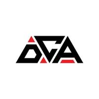dca-Dreieck-Buchstaben-Logo-Design mit Dreiecksform. DCA-Dreieck-Logo-Design-Monogramm. dca-Dreieck-Vektor-Logo-Vorlage mit roter Farbe. dca dreieckiges Logo einfaches, elegantes und luxuriöses Logo. DCA vektor