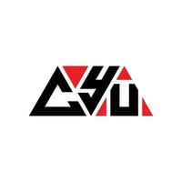 Cyu-Dreieck-Buchstaben-Logo-Design mit Dreiecksform. Cyu-Dreieck-Logo-Design-Monogramm. Cyu-Dreieck-Vektor-Logo-Vorlage mit roter Farbe. Cyu dreieckiges Logo einfaches, elegantes und luxuriöses Logo. cyu vektor
