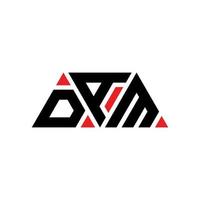 Damm-Dreieck-Buchstaben-Logo-Design mit Dreiecksform. Damm-Dreieck-Logo-Design-Monogramm. Damm-Dreieck-Vektor-Logo-Vorlage mit roter Farbe. Damm dreieckiges Logo einfaches, elegantes und luxuriöses Logo. Damm vektor