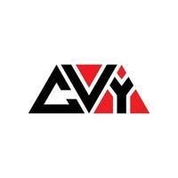 cvy triangel bokstavslogotypdesign med triangelform. cvy triangel logotyp design monogram. cvy triangel vektor logotyp mall med röd färg. cvy triangulär logotyp enkel, elegant och lyxig logotyp. cvy