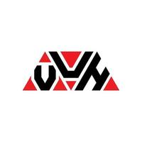 Vuh-Dreieck-Buchstaben-Logo-Design mit Dreiecksform. Vuh-Dreieck-Logo-Design-Monogramm. Vuh-Dreieck-Vektor-Logo-Vorlage mit roter Farbe. Vuh dreieckiges Logo einfaches, elegantes und luxuriöses Logo. vuh vektor