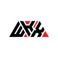 wkx Dreiecksbuchstaben-Logo-Design mit Dreiecksform. wkx-Dreieck-Logo-Design-Monogramm. wkx-Dreieck-Vektor-Logo-Vorlage mit roter Farbe. wkx dreieckiges Logo einfaches, elegantes und luxuriöses Logo. wkx vektor