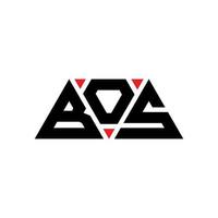 bos-Dreieck-Buchstaben-Logo-Design mit Dreiecksform. bos dreieck logo design monogramm. bos dreieck vektor logo vorlage mit roter farbe. bos dreieckiges logo einfaches, elegantes und luxuriöses logo. bos
