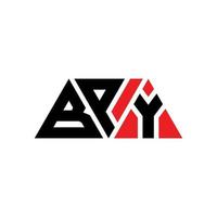 bpy-Dreieck-Buchstaben-Logo-Design mit Dreiecksform. bpy-Dreieck-Logo-Design-Monogramm. bpy-Dreieck-Vektor-Logo-Vorlage mit roter Farbe. bpy dreieckiges Logo einfaches, elegantes und luxuriöses Logo. bpy vektor