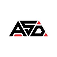 Asd-Dreieck-Buchstaben-Logo-Design mit Dreiecksform. Asd-Dreieck-Logo-Design-Monogramm. ASD-Dreieck-Vektor-Logo-Vorlage mit roter Farbe. asd dreieckiges Logo einfaches, elegantes und luxuriöses Logo. asd vektor
