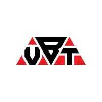 VBT-Dreieck-Buchstaben-Logo-Design mit Dreiecksform. vbt-Dreieck-Logo-Design-Monogramm. VBT-Dreieck-Vektor-Logo-Vorlage mit roter Farbe. vbt dreieckiges Logo einfaches, elegantes und luxuriöses Logo. vbt vektor