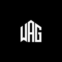 wag Brief Logo-Design auf schwarzem Hintergrund. wag kreative Initialen schreiben Logo-Konzept. Wag-Brief-Design. vektor