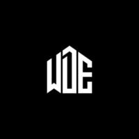 WDE-Brief-Logo-Design auf schwarzem Hintergrund. wde kreatives Initialen-Buchstaben-Logo-Konzept. wde Briefgestaltung. vektor