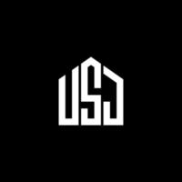 usj kreativa initialer bokstavslogotyp koncept. usj bokstav design.usj bokstav logo design på svart bakgrund. usj kreativa initialer bokstavslogotyp koncept. usj bokstavsdesign. vektor