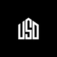 uso brev logotyp design på svart bakgrund. uso kreativa initialer bokstavslogotyp koncept. uso bokstavsdesign. vektor