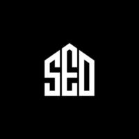 seo kreativa initialer brev logotyp koncept. seo letter design.seo letter logotyp design på svart bakgrund. seo kreativa initialer brev logotyp koncept. seo brev design. vektor