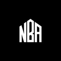 NBA-Brief-Design.NBA-Brief-Logo-Design auf schwarzem Hintergrund. nba kreatives Initialen-Buchstaben-Logo-Konzept. NBA-Brief-Design.NBA-Brief-Logo-Design auf schwarzem Hintergrund. n vektor