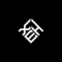 xhe bokstaven logotyp design på svart bakgrund. xhe kreativa initialer bokstavslogotyp koncept. xhe bokstavsdesign. vektor