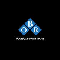 obr brev logotyp design på svart bakgrund. obr kreativa initialer brev logotyp koncept. obr bokstavsdesign. vektor