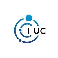 IUC-Brief-Technologie-Logo-Design auf weißem Hintergrund. IUC kreative Initialen schreiben es Logo-Konzept. IUC-Briefgestaltung. vektor