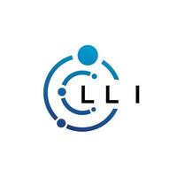 lli-Buchstaben-Technologie-Logo-Design auf weißem Hintergrund. lli kreative Initialen schreiben es Logokonzept. lli Briefgestaltung. vektor