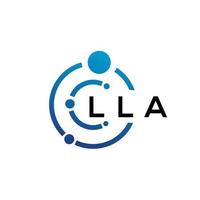 Lla-Buchstaben-Technologie-Logo-Design auf weißem Hintergrund. lla kreative Initialen schreiben es Logo-Konzept. lla Briefgestaltung. vektor
