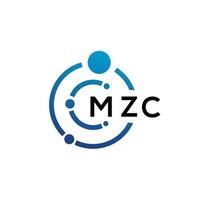 mzc-Buchstaben-Technologie-Logo-Design auf weißem Hintergrund. mzc kreative Initialen schreiben es Logo-Konzept. mzc-Briefgestaltung. vektor