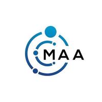 Maa-Buchstaben-Technologie-Logo-Design auf weißem Hintergrund. maa kreative initialen schreiben es logokonzept. Maa-Briefgestaltung. vektor