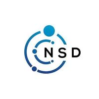 nsd-Buchstaben-Technologie-Logo-Design auf weißem Hintergrund. nsd kreative Initialen schreiben es Logo-Konzept. nsd Briefgestaltung. vektor