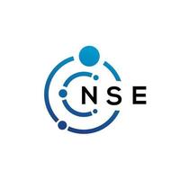 nse kreative Initialen schreiben es Logo-Konzept. nse-Buchstabendesign. nse-Buchstaben-Technologie-Logo-Design auf weißem Hintergrund. nse kreative Initialen schreiben es Logo-Konzept. nse Briefgestaltung. vektor