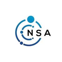 NSA-Brief-Technologie-Logo-Design auf weißem Hintergrund. nsa kreative Initialen schreiben es Logo-Konzept. NSA-Briefgestaltung. vektor