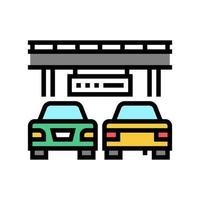 bro trafikstockning färg ikon vektor illustration
