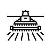 Hervesting Maschine Linie Symbol Vektor Illustration