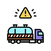 farligt avfall transportör färg ikon vektor illustration