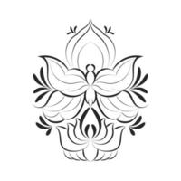 florales Tattoo-Design für den Druck vektor