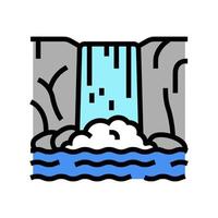 Wasserfall Wasser Farbe Symbol Vektor Illustration