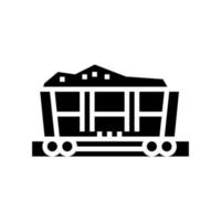 Eisenbahnwagen Stein Glyphe Symbol Vektor Illustration