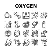sauerstoff o2 chemische sammlungssymbole setzen vektor